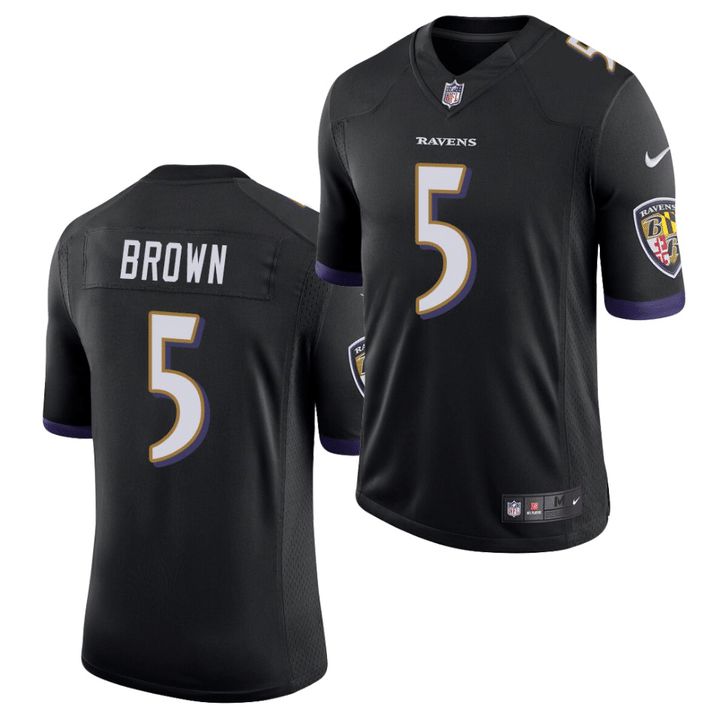 Men Baltimore Ravens 5 Marquise Brown Nike Black Limited NFL Jersey